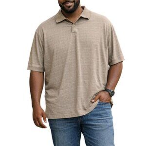 Haggar Polo Shirt XXL Mens Tan Classic Fit Short Sleeve Lightweight Casual Wear